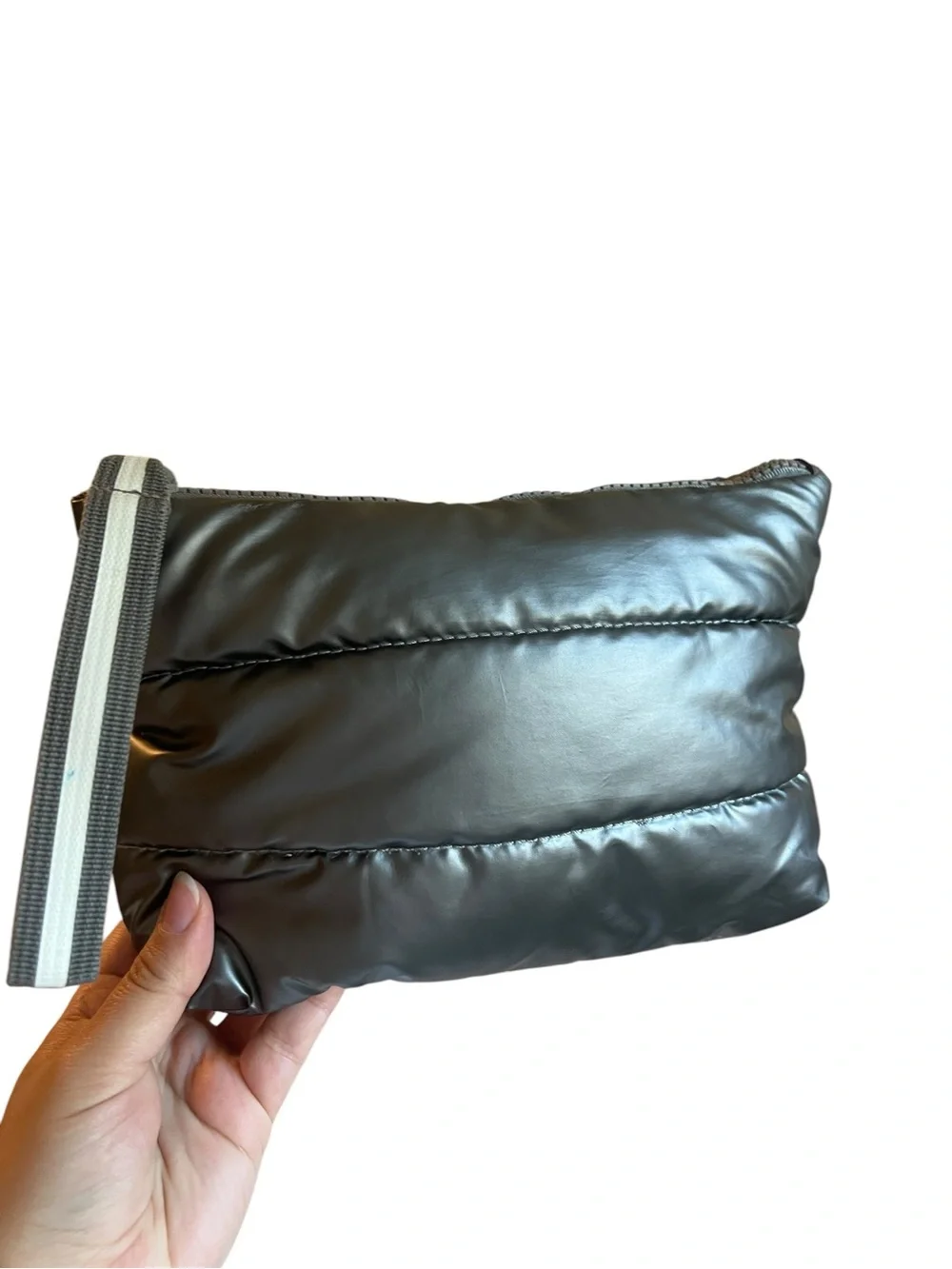 Puffer Makeup Bag Bundle: Kosas Lip Plumper, LOOPS Mask, Hair Claw Clip, Shampoo